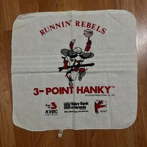 Vintage 1987‎ UNLV Runnin Rebels 3-Point Hanky Rally Towel Las Vegas NCAA 15x16